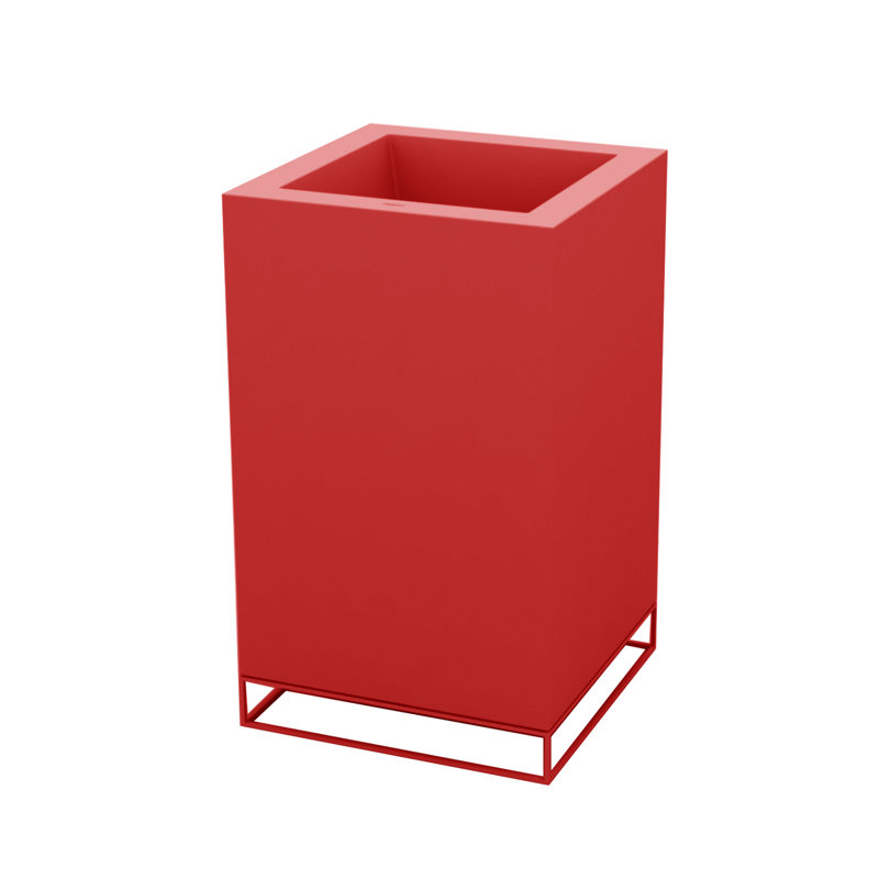 Vela High Resin Pot Planter, Steel, 35.5" H x 15.75" W x 15.75" D