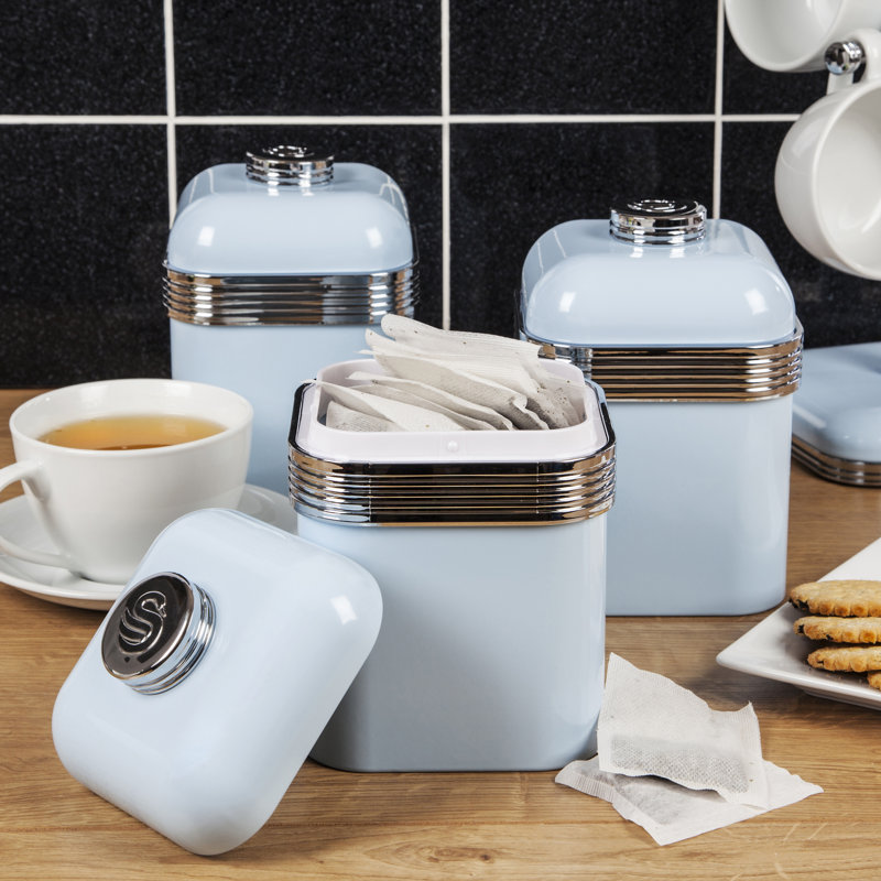Swan Retro Kitchen Storage Canisters, Iron, 1 Litre, Blue