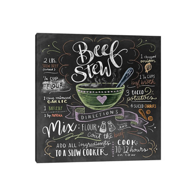 Recette «Beef Stew Recipe» par Lily & Val - Giclée sur toile tendue avec châssis