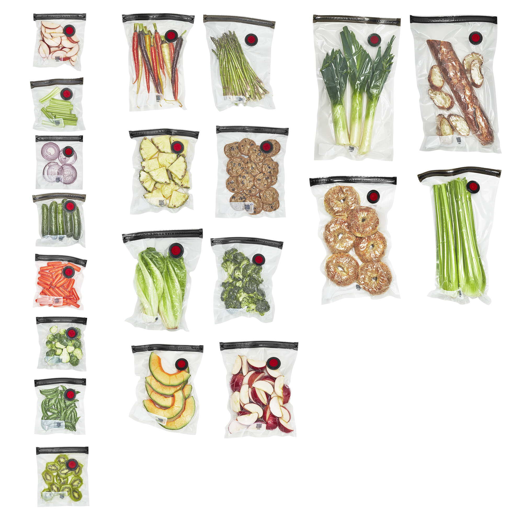 17pcs Reusable Bpa-free Vacuum Sealer Bags Set For Cooking/food