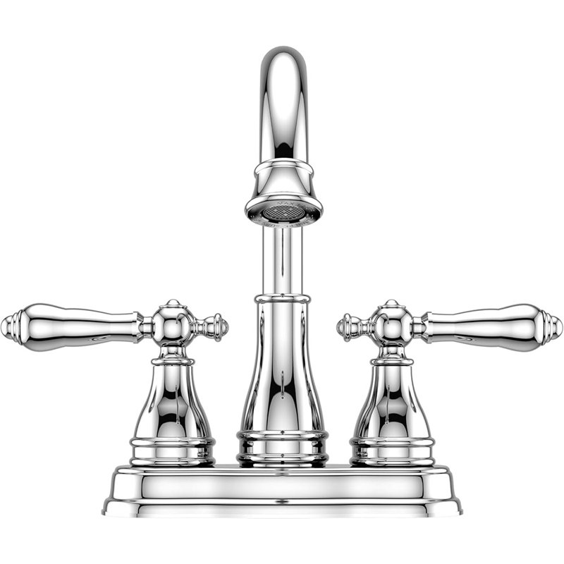 Robinet de lavabo de salle de bain, ensemble central de 4 pouces, 2 poignées, 3 trous, finition chrome poli, LFWL245PC