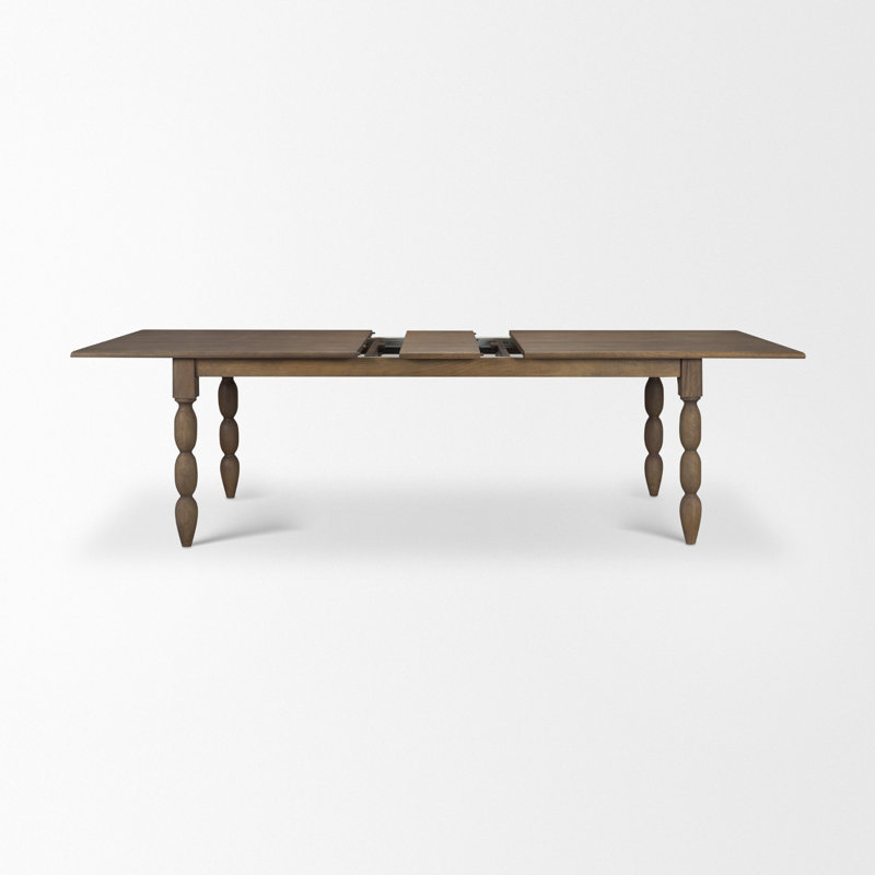 Table de salle à manger extensible Angeline L 96 po x l 48 po | Bois brun foncé | 8 à 10 places