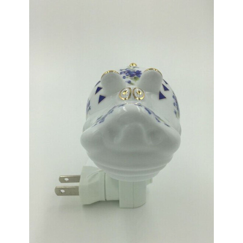 Veilleuse florale en forme d'hippopotame