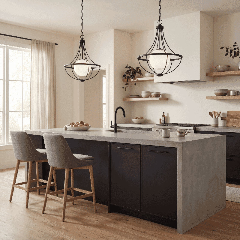 Elyott 1-Light Pendant in Matte Black, Matte Black
