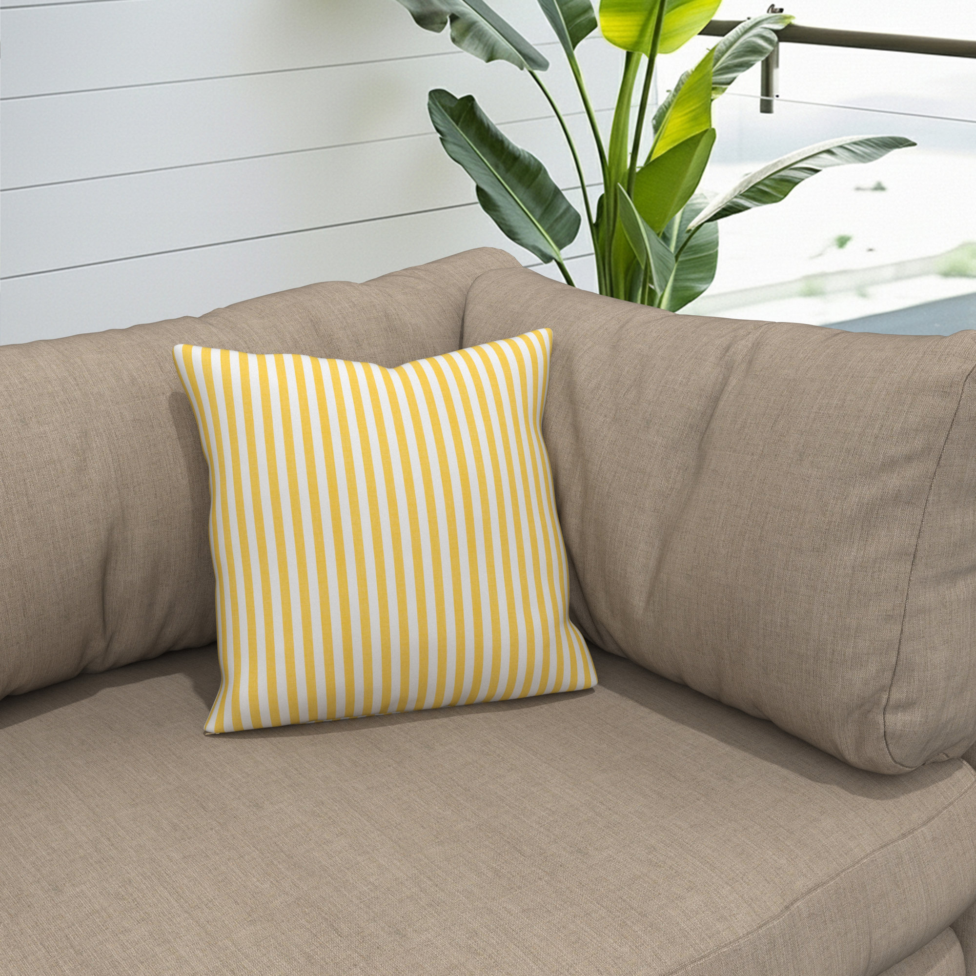 Gabi Indoor/Outdoor Throw Pillow, Sail Away Sunflower, 16 x 16 x 3