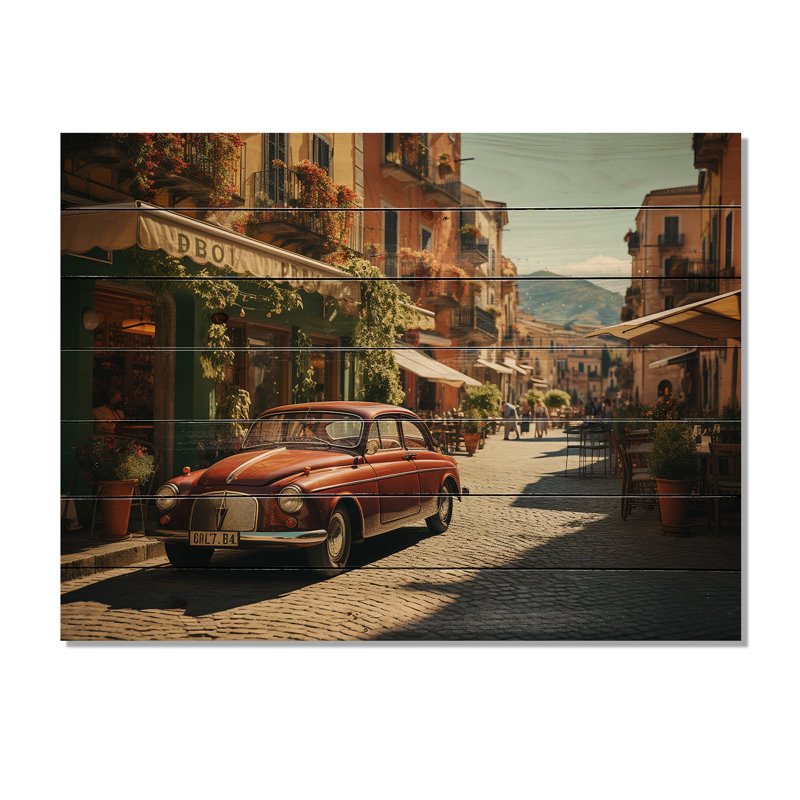 Italie, Italie, Dolce Vita sur bois, H 30 po x l 40 po x P 0,78 po
