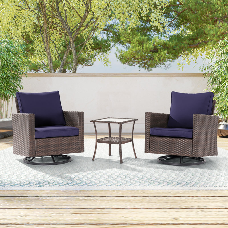 2 repose-pieds en rotin de patio 2 pièces, repose-pieds en osier d'extérieur avec coussin amovible et structure en acier