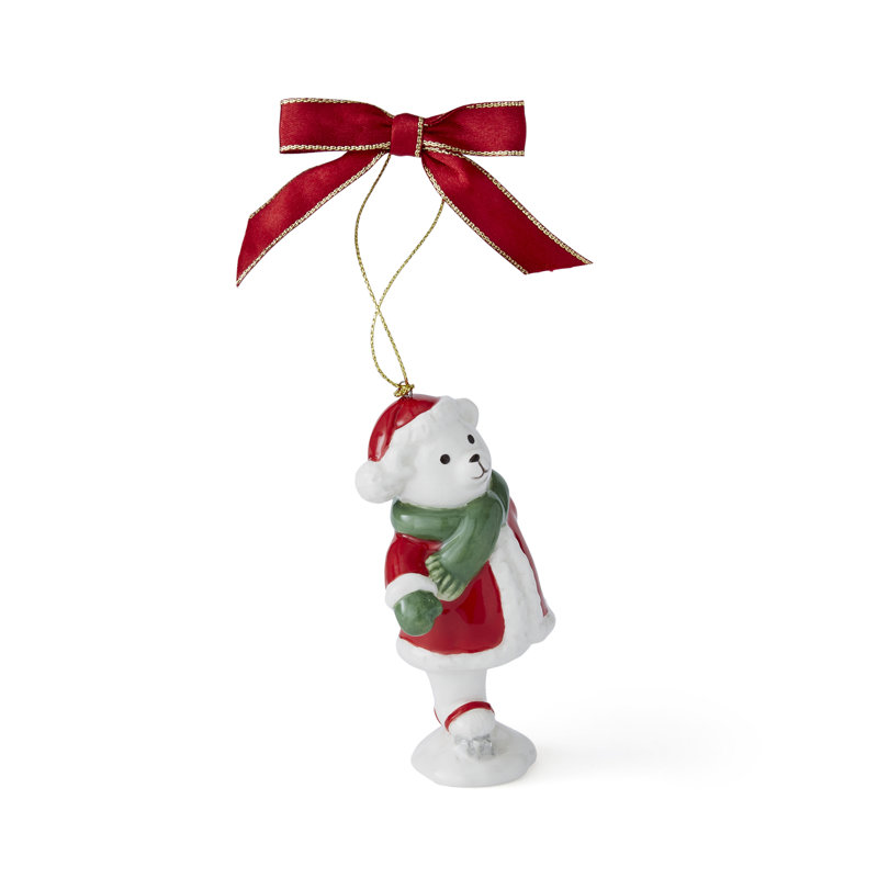 Spode, Christmas Tree - Skating Teddy Bear Ornament