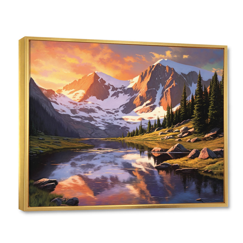 Colorado Mountain Senerity II, H 30 po x l 40 po x P 1,5 po, Cadre flottant doré