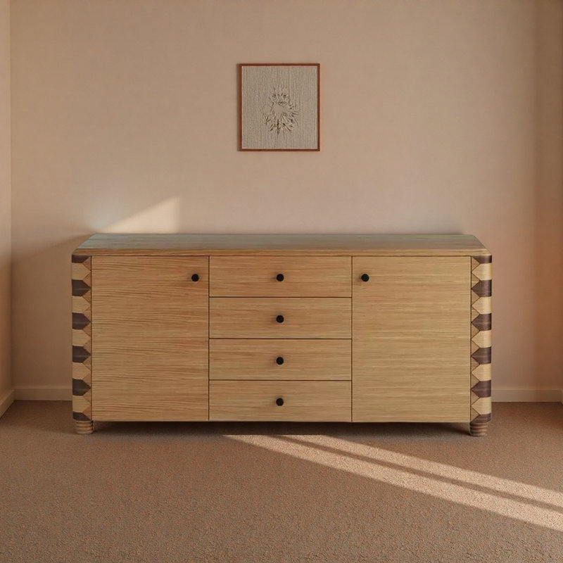 Buffet de style artistique rétro, H 31,5 po x l 55,12 po x P 17,72 po