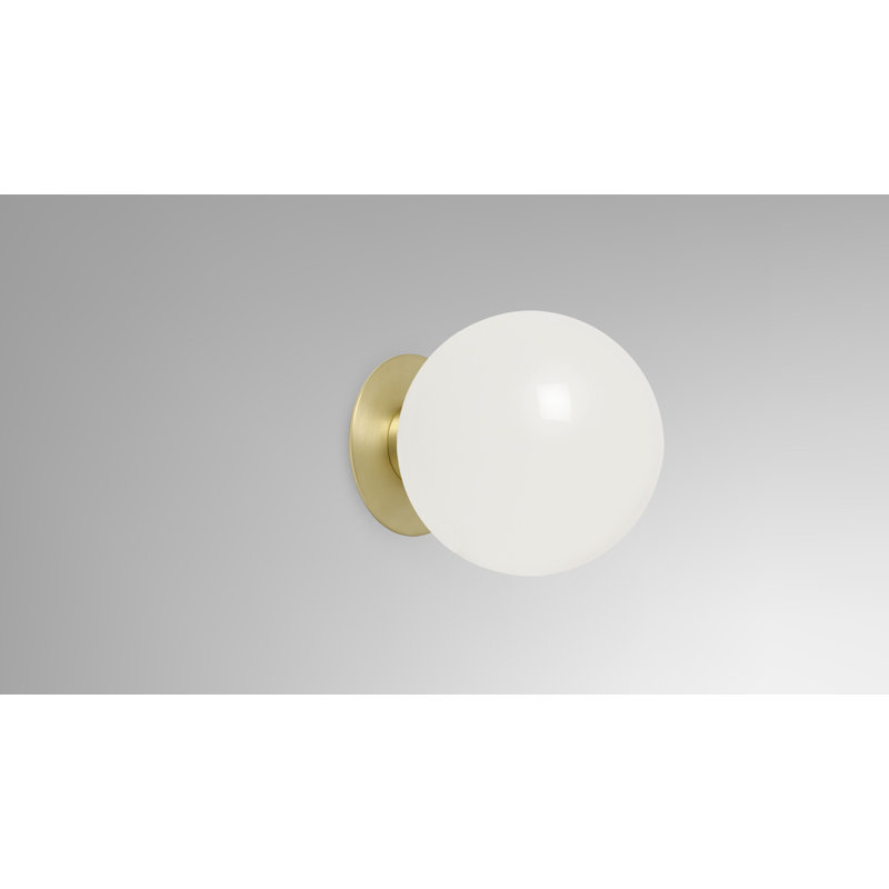 Mezzo 1 - Light Flush Mounted Sconce, Satin Brass, 7.5" H x 7.1" W x 7.1" D