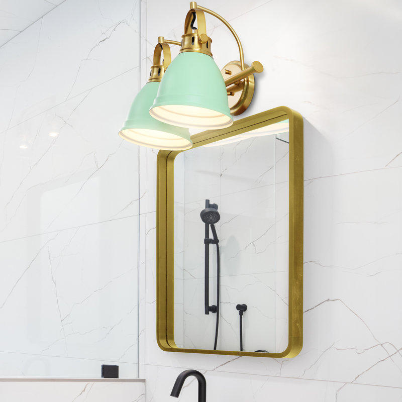  Éclairage pour meuble-lavabo Lejuan, Laiton doré, Vert menthe, 2