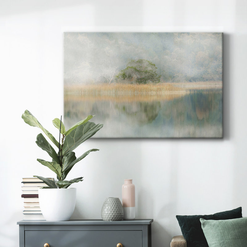Silent Morning River - toile tendue avec châssis, H 32 po x l 48 po