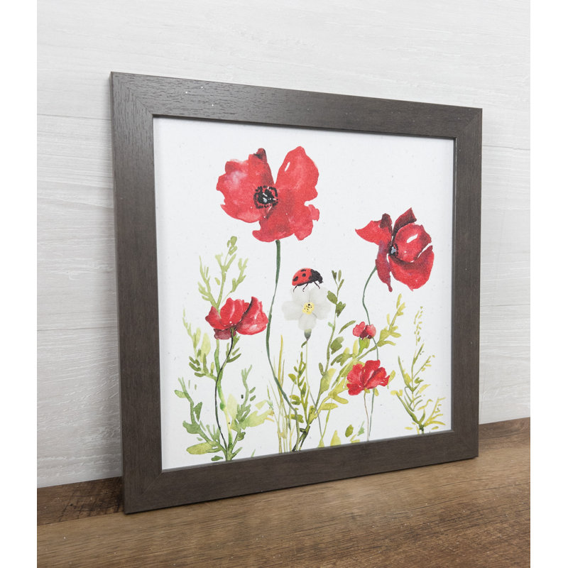 " Red Floral With Ladybug "