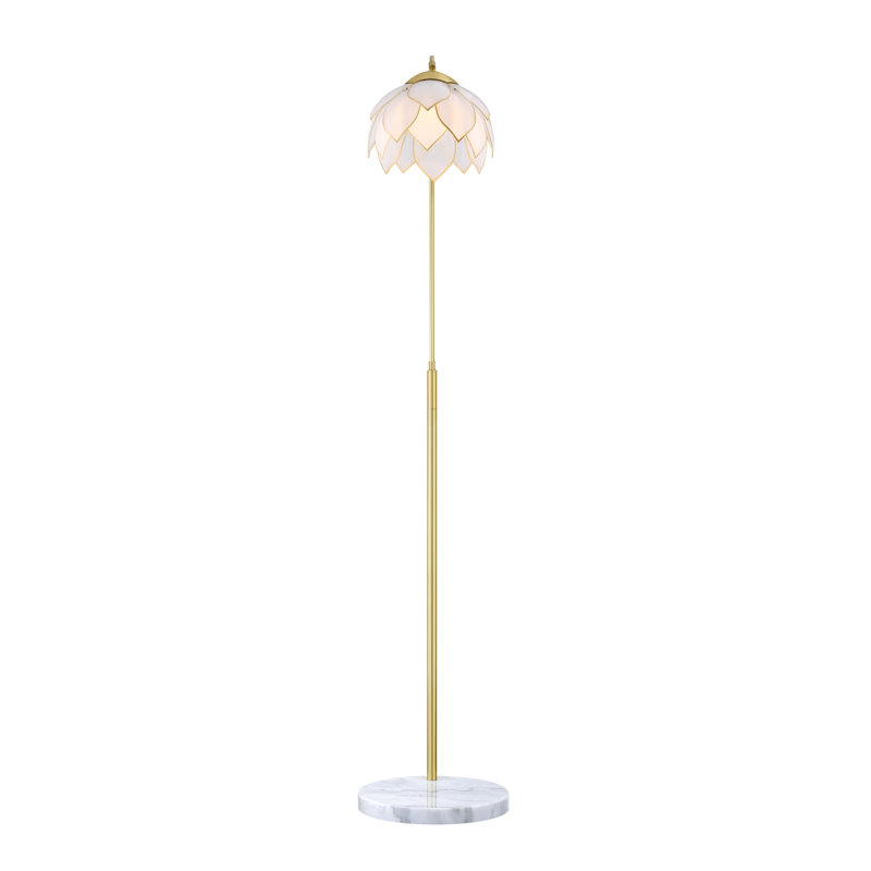 LED Arched Floor Lamp, Brushed Brass, Brushed Brass