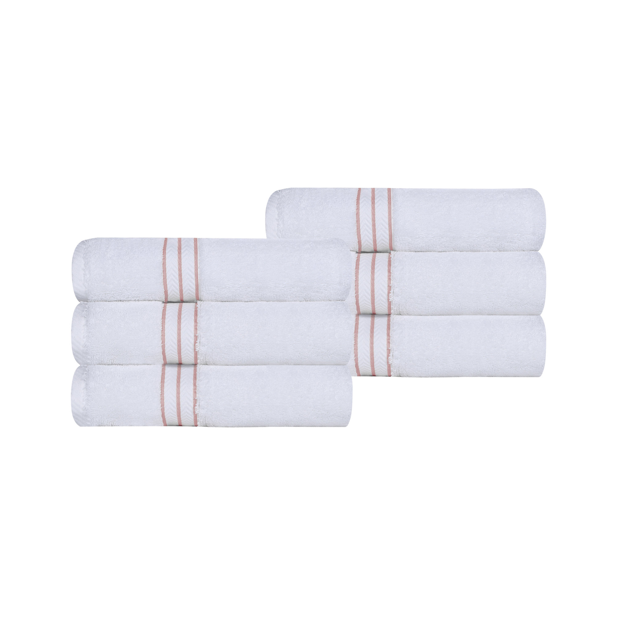 Josann Turkish Cotton Ultra-Plush Absorbent Heavyweight Hand Towel Set, Tea Rose