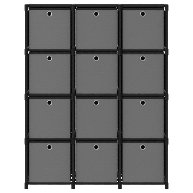 Ibrar 103cm W Metal Shelving Unit, Black