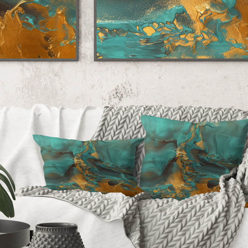 Coussin Whirling Waves II - Abstract Painted