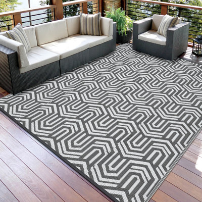 Tapis imperméable et réversible pour terrasse pour camping-car