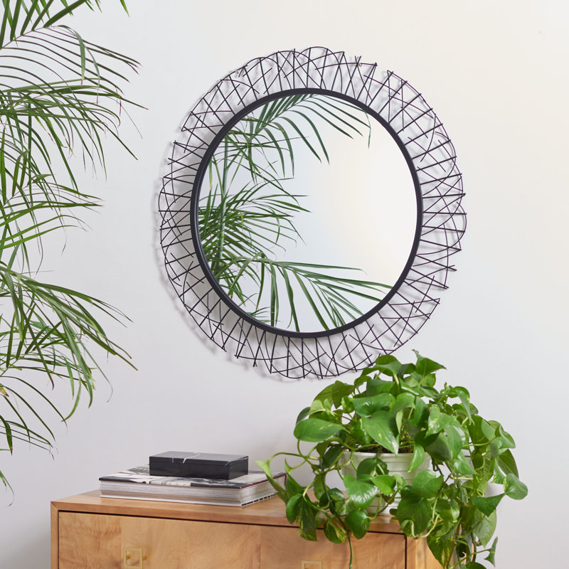 Berryman Metal Flat Wall Mirror, Black
