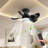 30 In. Black Modern Flush Mount Ceiling Fan With Light, 5 Abs Blades, Dc Motor, Reversible And Dimmable Led-919748572-919748573