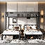 Lit superposé, lit superposé à structure en acier robuste avec garde-corps, lit superposé pour chambre d'amis dans un dortoir, aucun sommier nécessaire, noir et blanc-129936472-129936475