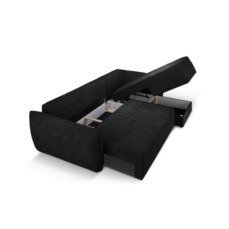 Blessington 4 Seater Sofa Bed, Right Hand Facing, Black