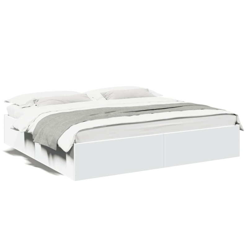 Vidaxl Bed Frame Engineered Wood, Double (4'6), White