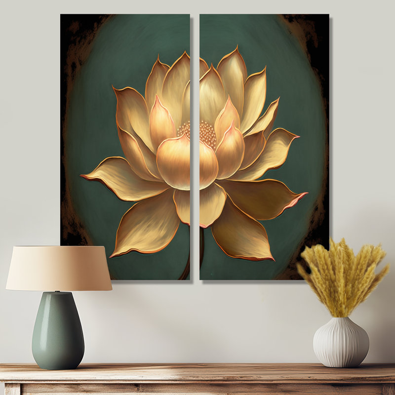«Blossoming White Vintage Lotus» - art mural moderne blanc, H 40 po x l 40 po, Toile tendue, Ne s’applique pas