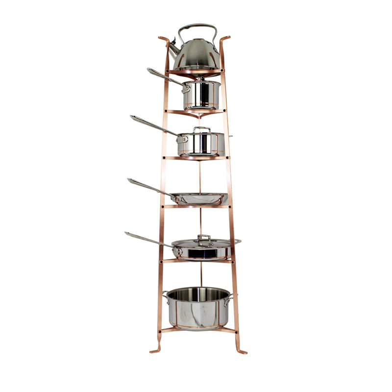 Handcrafted 6 Tier Gourmet Cookware Freestanding Pot Rack