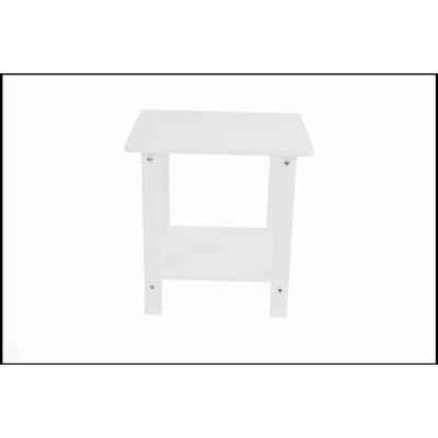 Wood-Textured Imitation Wood Side Table with Double-Layer Storage,  for Outdoor Picnics and Everyday Use