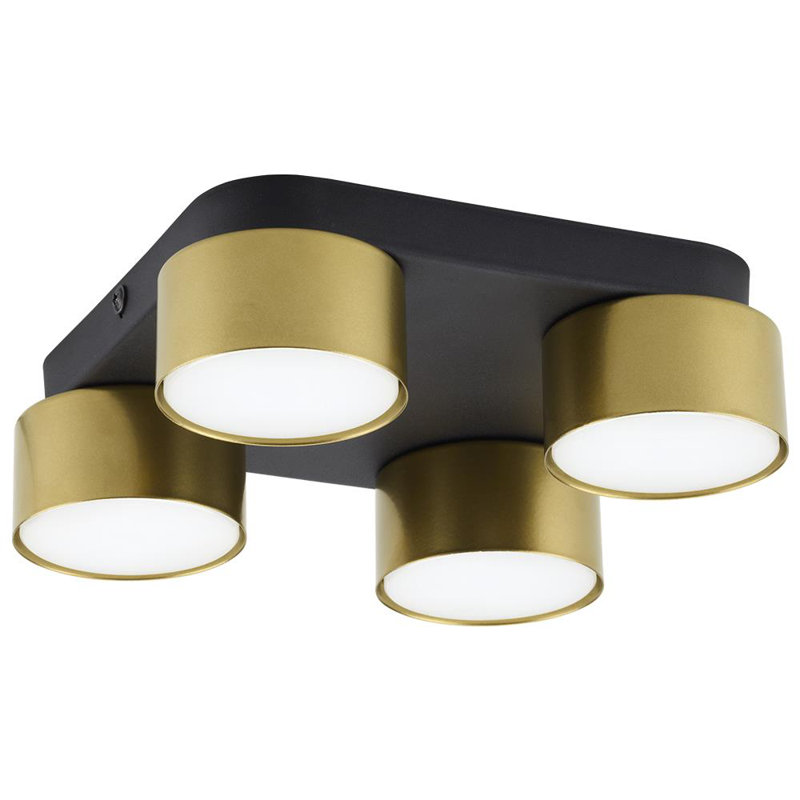 Avello Flush Mount, Black, Gold