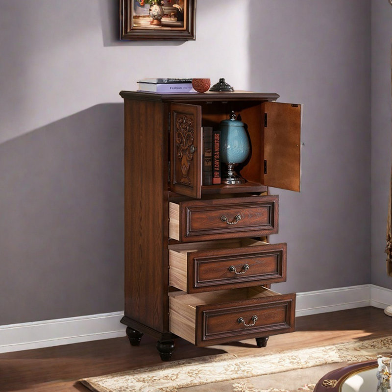 Armoire d'appoint polyvalente de style rustique américain, Brun