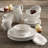 Chloe 16 Piece Porcelain China Dinnerware Set - Service for 4