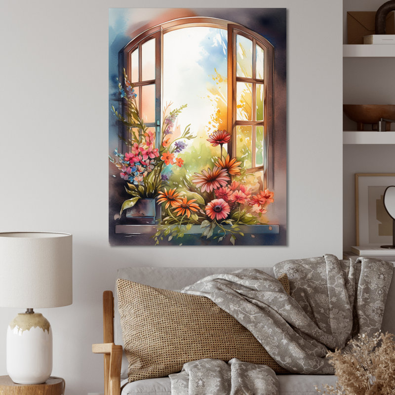 Vitrine florale Nariyah I, H 20 po x l 12 po x P 1 po, Toile tendue