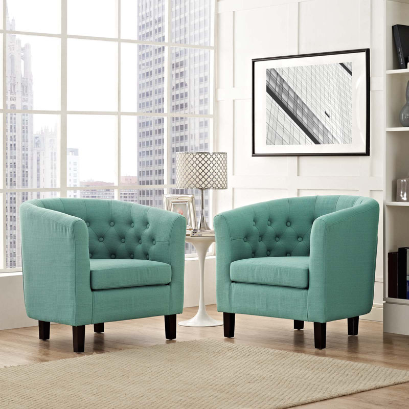Modway Prospect Upholstered Fabric Armchair Set, Moss Green
