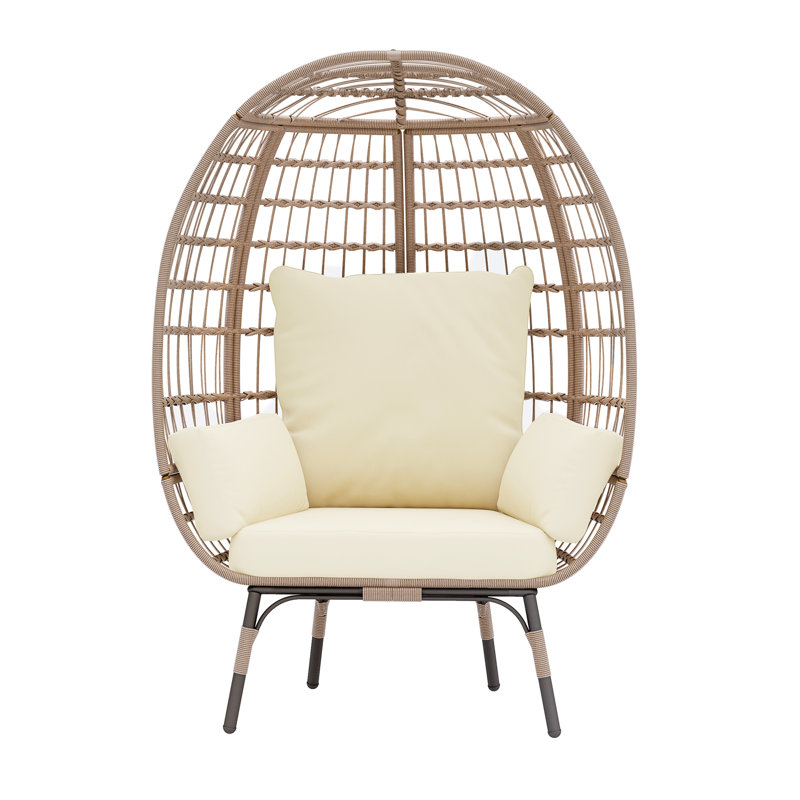 Fauteuil surdimensionné avec support Cariann, Beige