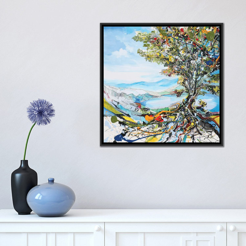 «Festivation Tree», reproduction sur toile, H 18 po x l 18 po x P 1,5 po, Toile avec cadre flottant noir, Pas de tapis