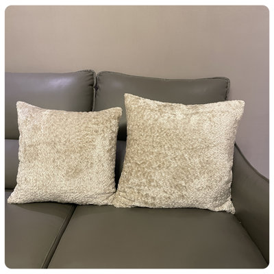 Pack of 2  Fluffty Chenille Throw Pillow Cover (No Insert) Decorative square throw pillow cover for sofa couch farmhouse decoration