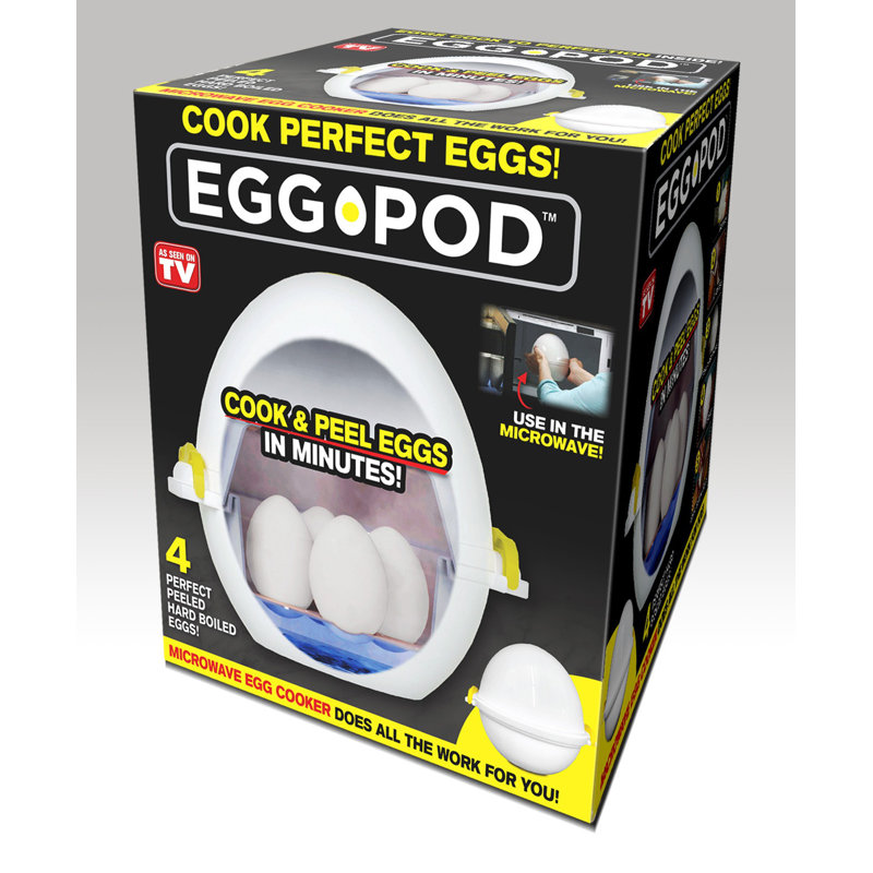 White Microwave Egg Cooker with Poaching Tray