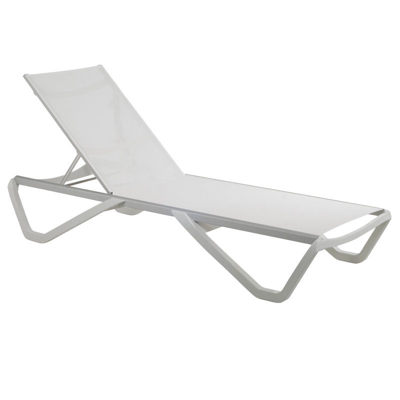 Wave Armless Chaise, White
