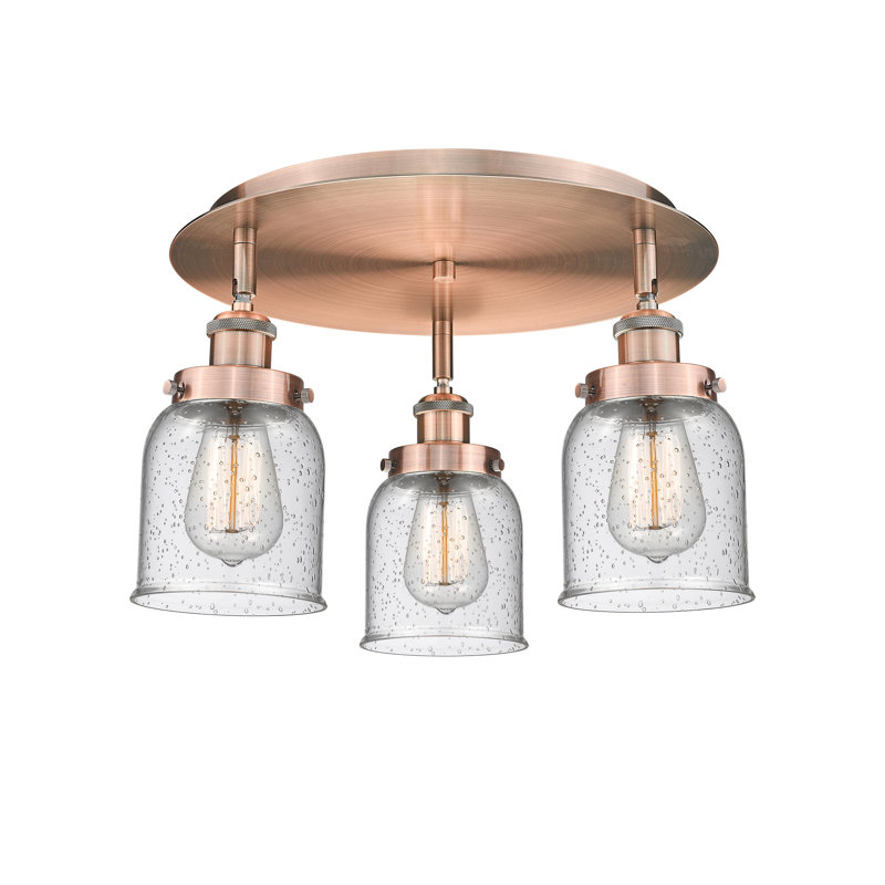 Bejtullah Glass Flush Mount, Seedy, Antique Copper