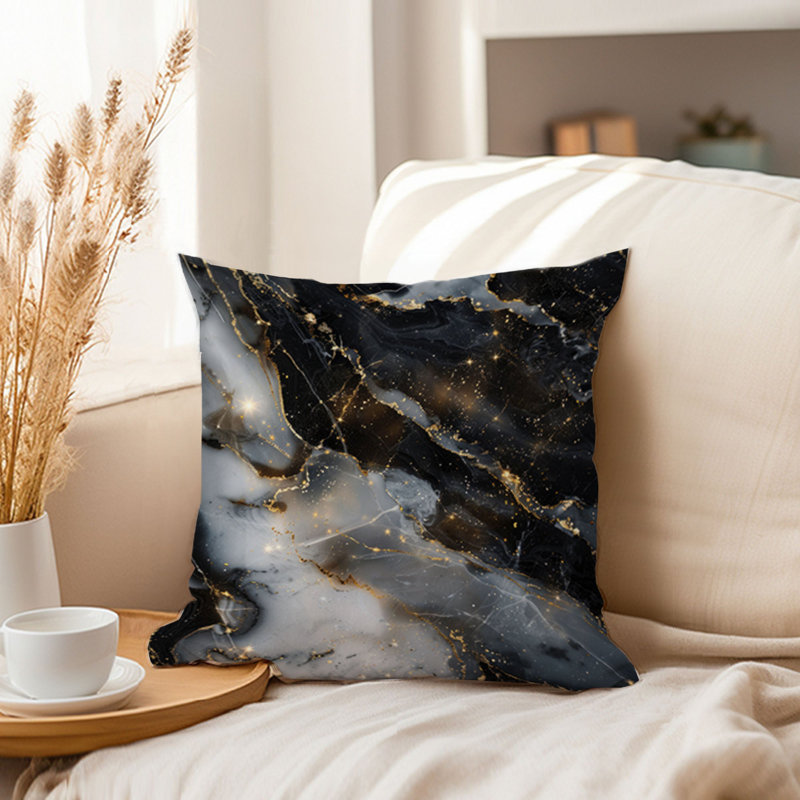 Abstract Marble Geode Symphony I Modern Throw Pillow Cover, 18"H x 18"W