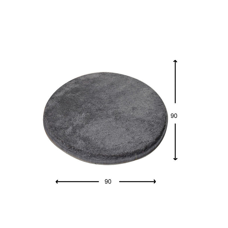 Premium Acrylic Round Carpet, 35.4 inches Diameter, Fume Color | 100% Acrylic, Pile Height: 0.7-1.2 inches, 3.2 lbs/sq ft | Antibacterial, Non-Slip Underside, Machine Washable | Perfect for Living Rooms & Bedrooms