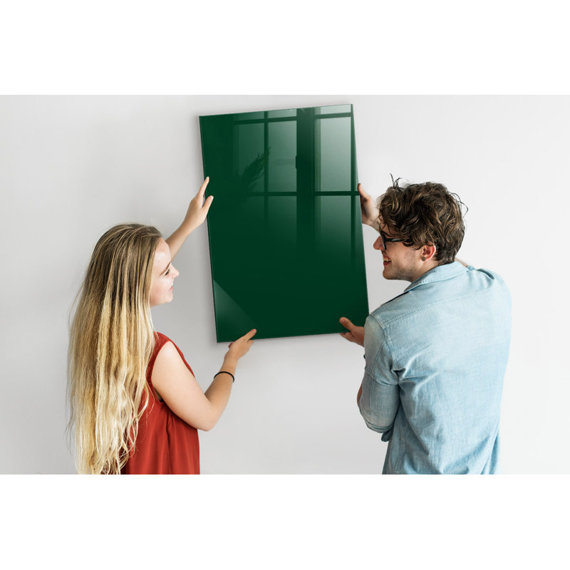 Magnetic Memo Board Whiteboard - 60 x 90 cm - With Marker and Magnets - Bottle color green