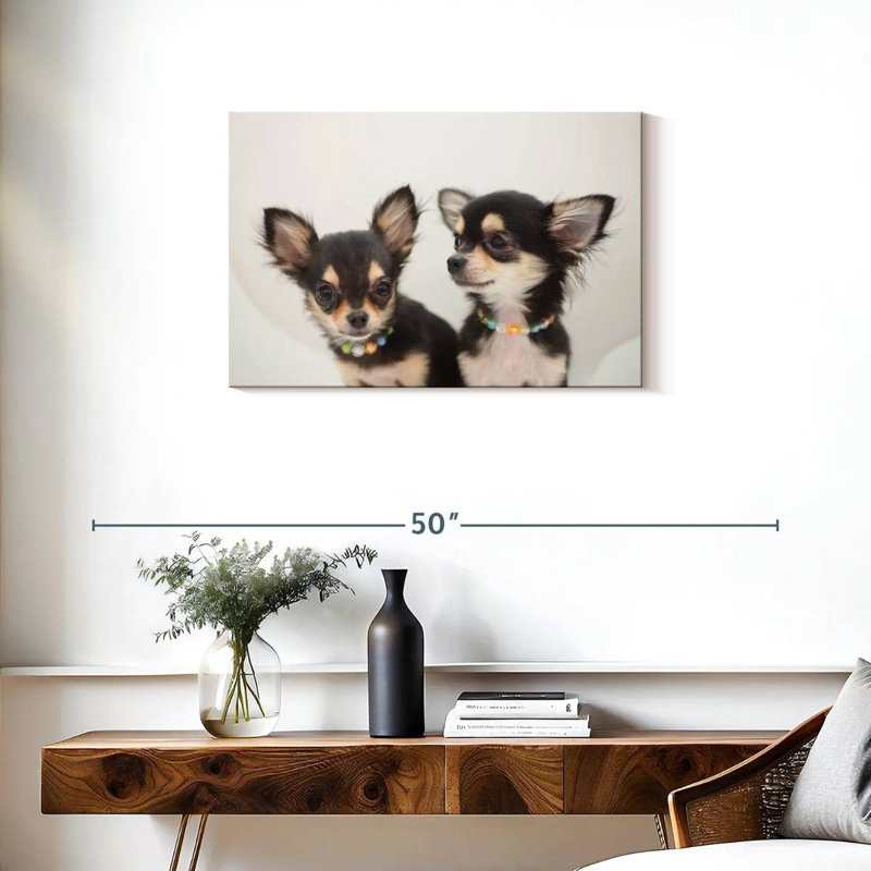 Chihuahua Duo, H 20 po x l 30 po