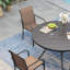 Ensemble de salle à manger de patio pour 4 personnes avec chaises empilables PVC-coated polyester-2075484927