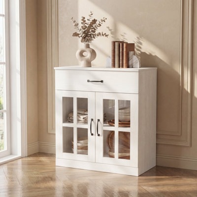 Marta 23.6W*31.5H Accent Cabinet With Glass Doors 