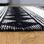 Tapis d'intérieur rectangulaire contemporain tissé à la main en laine et coton noir et blanc
