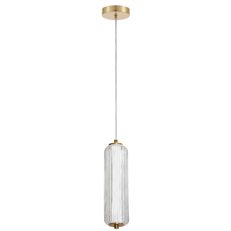 Yarell 1 - Light LED Single Pendant, Aged Brass